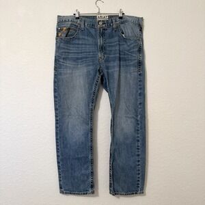Ariat M5 Jeans Mens 40x32 Blue Denim Pants Slim Straight Leg Work Western EUC